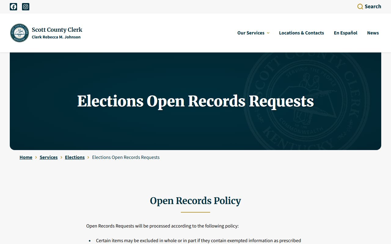 Scott County Circuit Court Clerk records versus County Clerk elections open records
