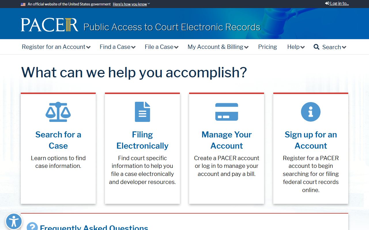 Scott County court dockets PACER case locator source
