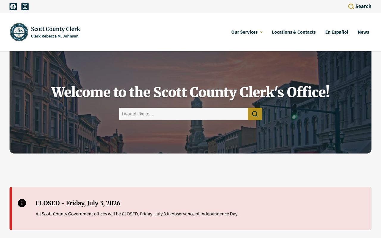 Scott County marriage probate and county clerk records