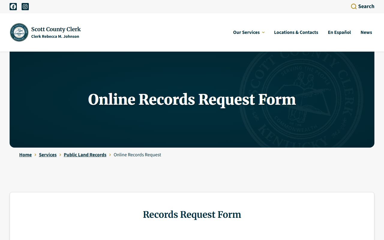 Scott County probate records County Clerk online records request