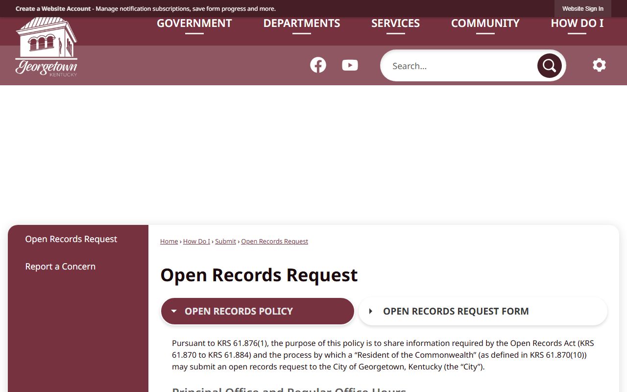 Scott County traffic court records Georgetown open records instructions