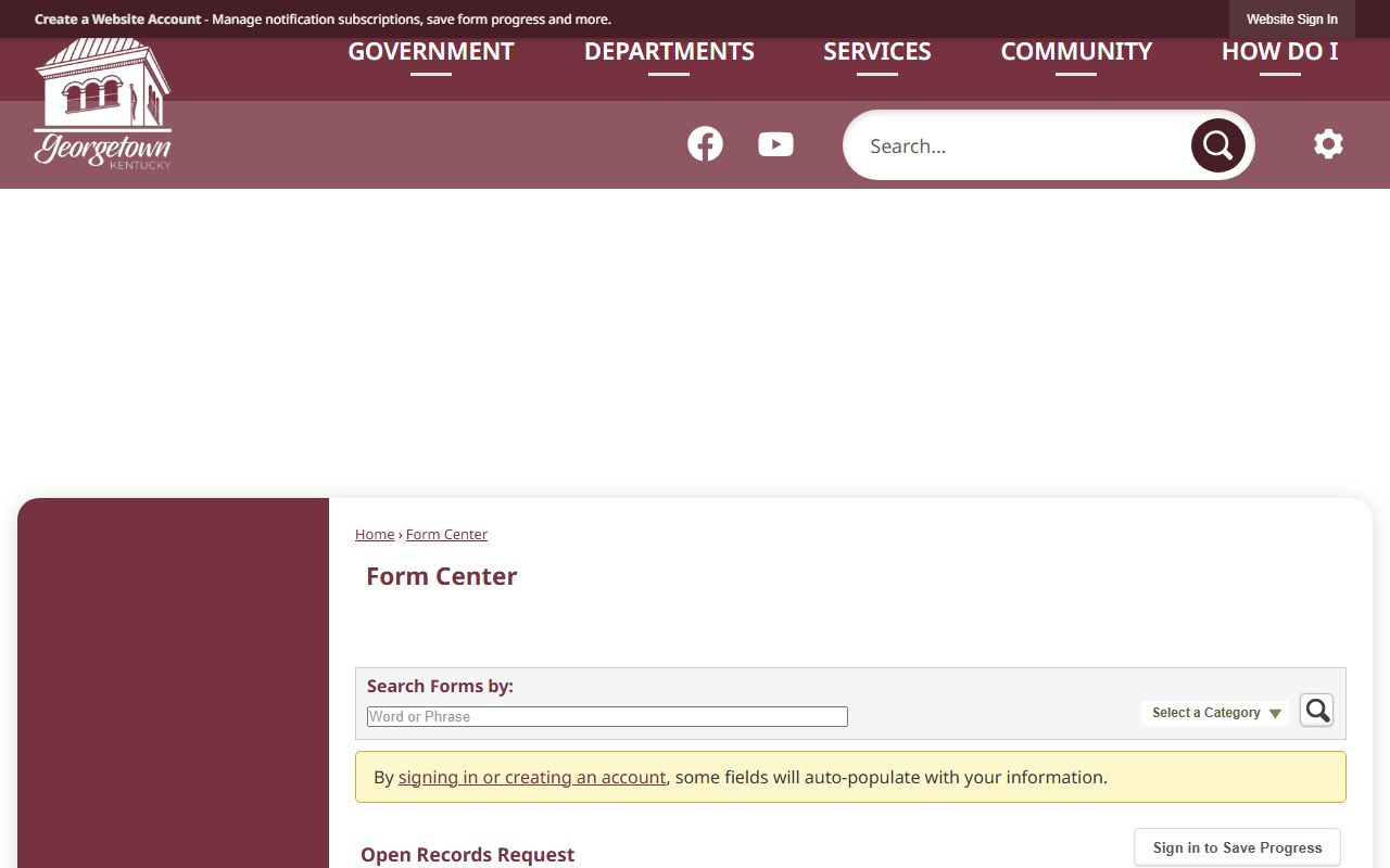 Scott County traffic court records Georgetown open records form