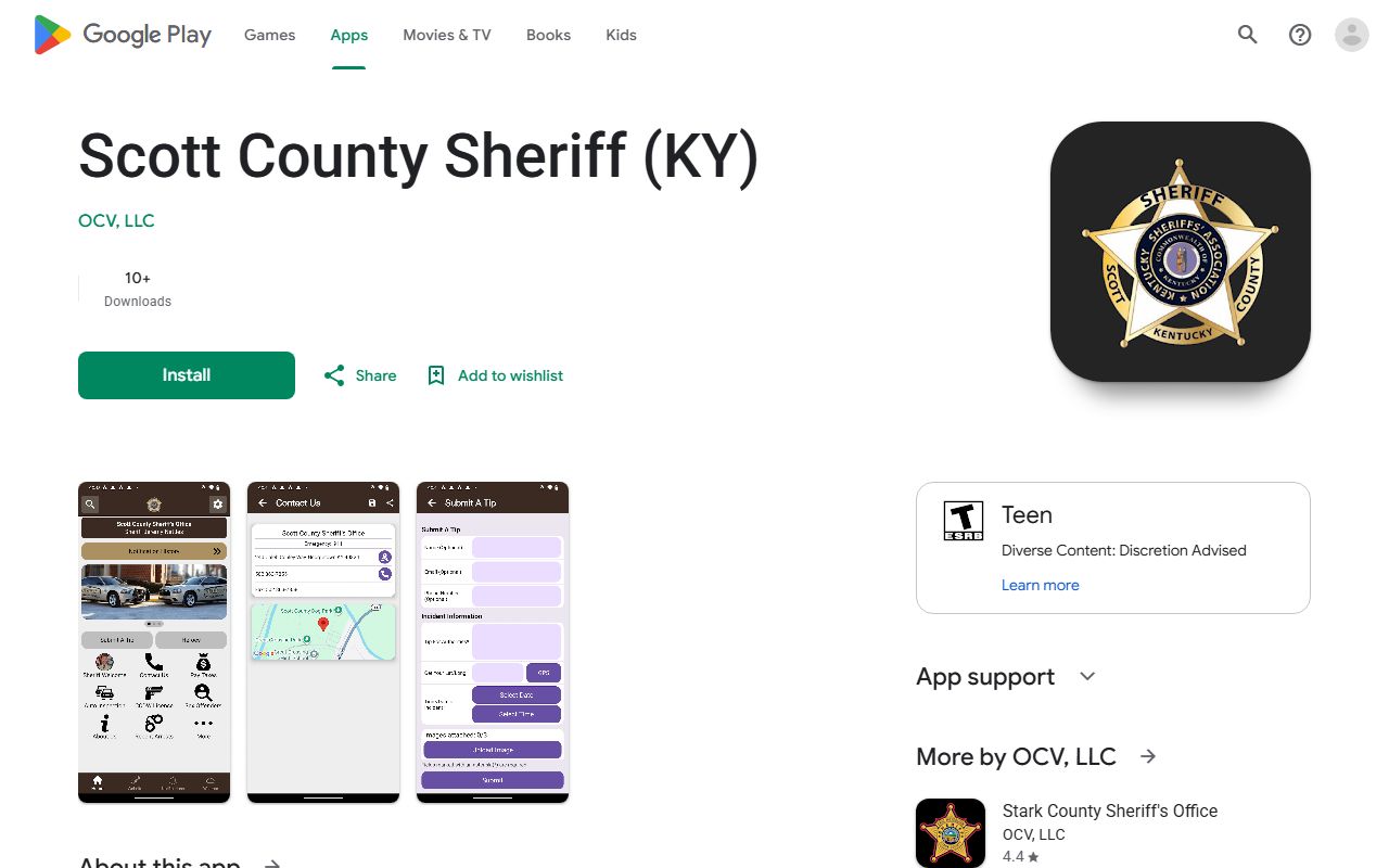 Scott County warrant records Sheriff Android app listing